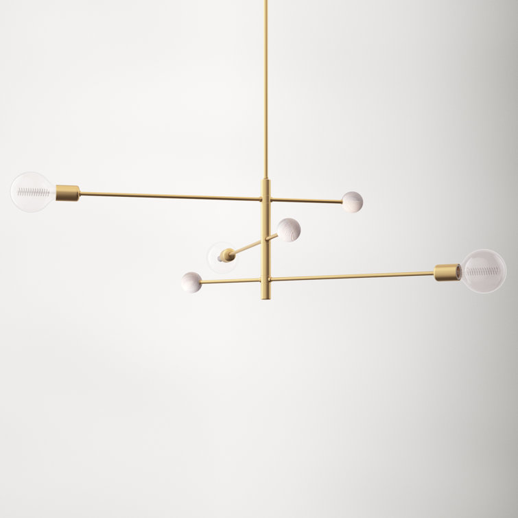 3 Light Metal Sputnik Chandelier