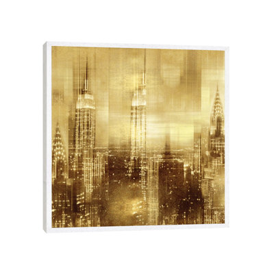 NYC - Reflections In Gold II by Kate Carrigan - Print on Canvas