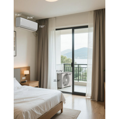 Garvee 9000 BTU Mini Split Air Conditioner, SEER 18.5 Energy Efficient Ductless AC System, 230V Wall-Mounted Cooling Unit, US Standard for Home and Office