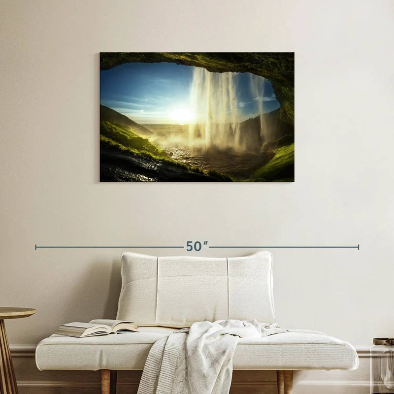 Alvord Seljalandfoss Waterfall Beauty, H 24 po x l 36 po