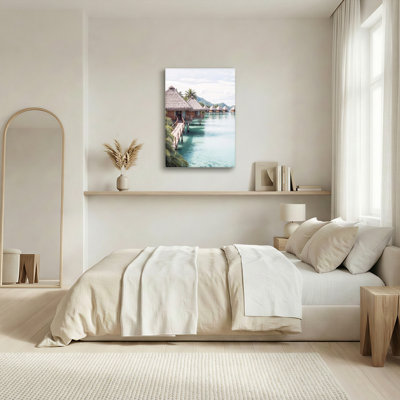 Ensemble de 1 tableau sur toile « Bungalow tropical »