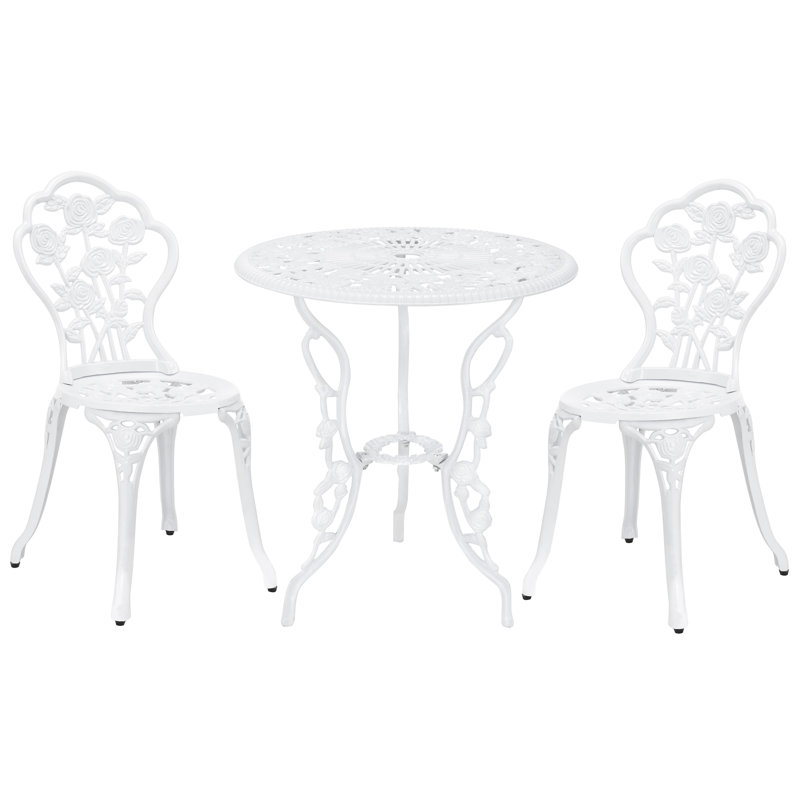 Louise Traditional 3 Piece Bistro Set., White