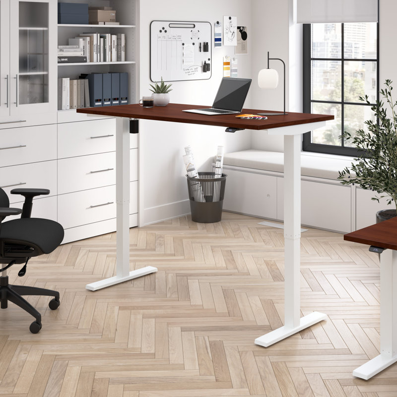 Bush Business Furniture Move 40 Series Electric Height Adjustable Standing Desk, 27" H x 59.5" W x 29.4" D, Hansen Cherry