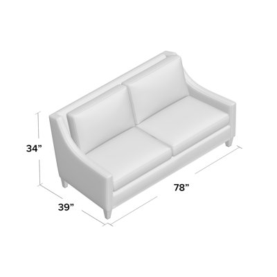 Aspen Polyester Blend Square Arm Sofa with Reversible Cushions