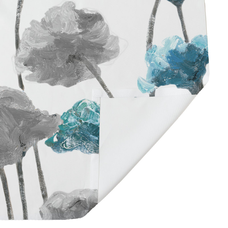 Rideau de douche simple Jennings Way Floral, Bleu / gris