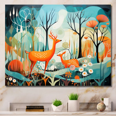 Teal Mid Century Mod Nature - Abstract Midcentury Wall Decor
