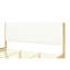 Grand lit tapissier moderne blanc, pieds en bois et en bois d'hévéa, surface douce pour une chambre confortable, lit sans sommier avec rembourrage en mousse naturelle et confortable