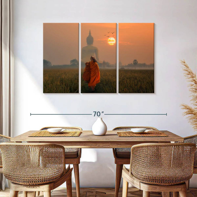 Adella Monk Behind Big Buddha, 36" H x 57" W