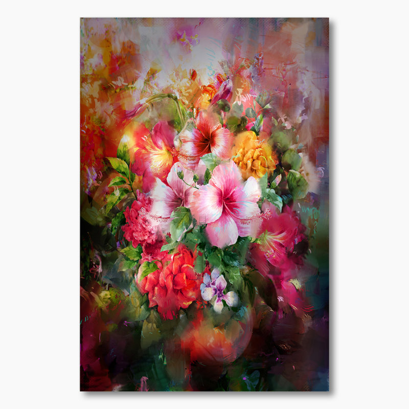 Fleurs de jardin Wasay, H 20 po x l 12 po x P 1 po, Toile tendue