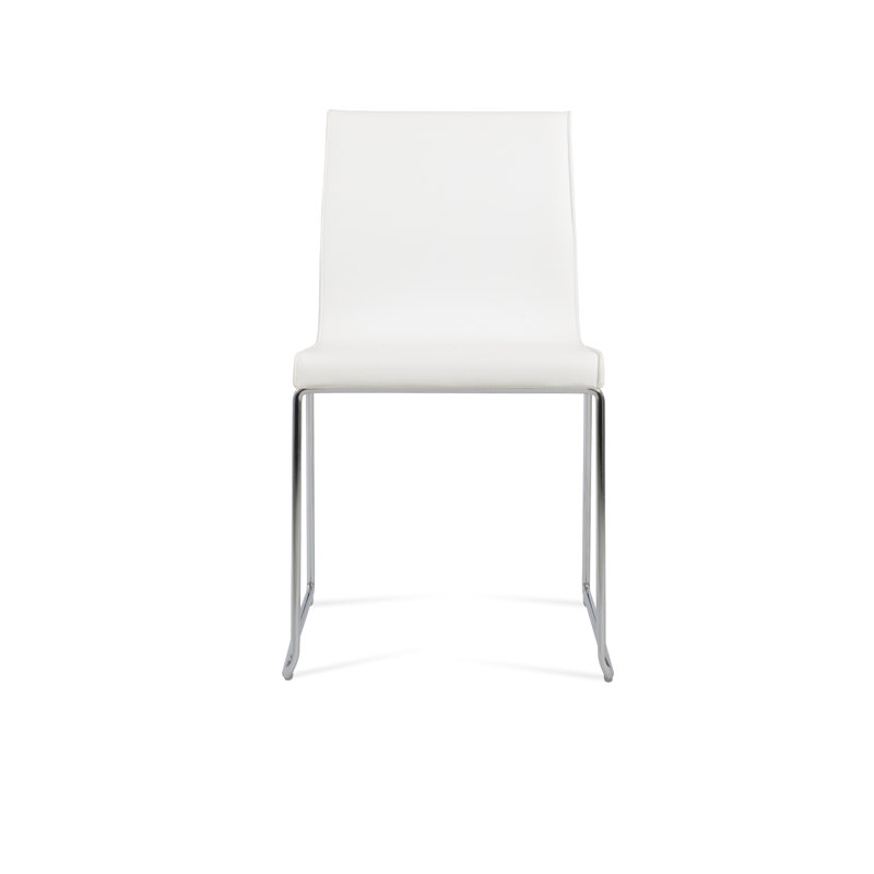 Chaise rembourrée empilable Polo, Gris, Chrome