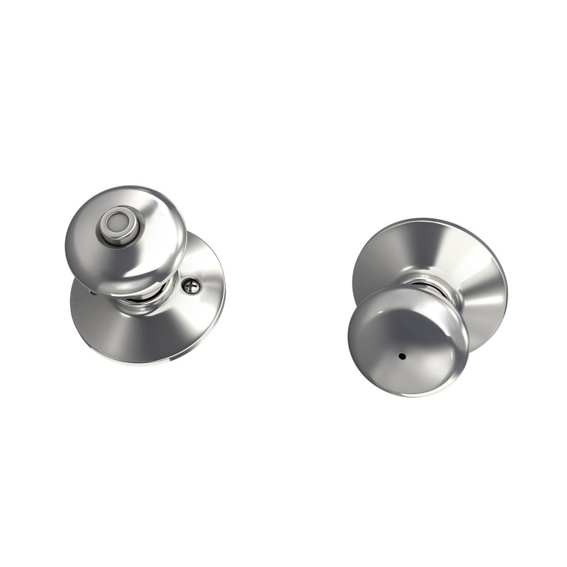 Plymouth Bed and Bath Knob, Bright Chrome