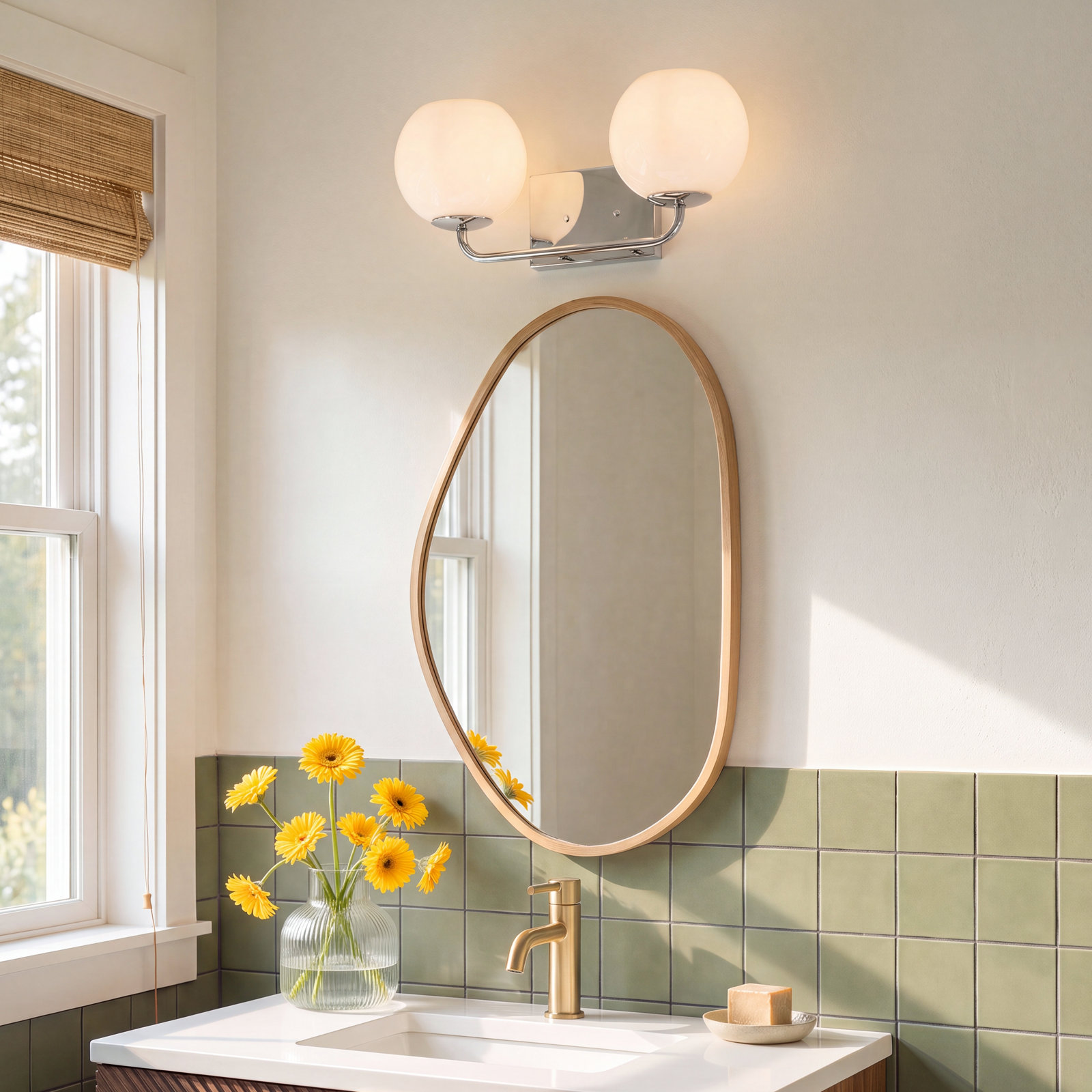 Jorund 2 Light Dimmable Vanity Light, Chrome, No