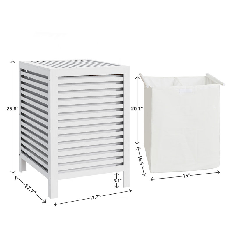 Panier à linge en bambou, Blanc