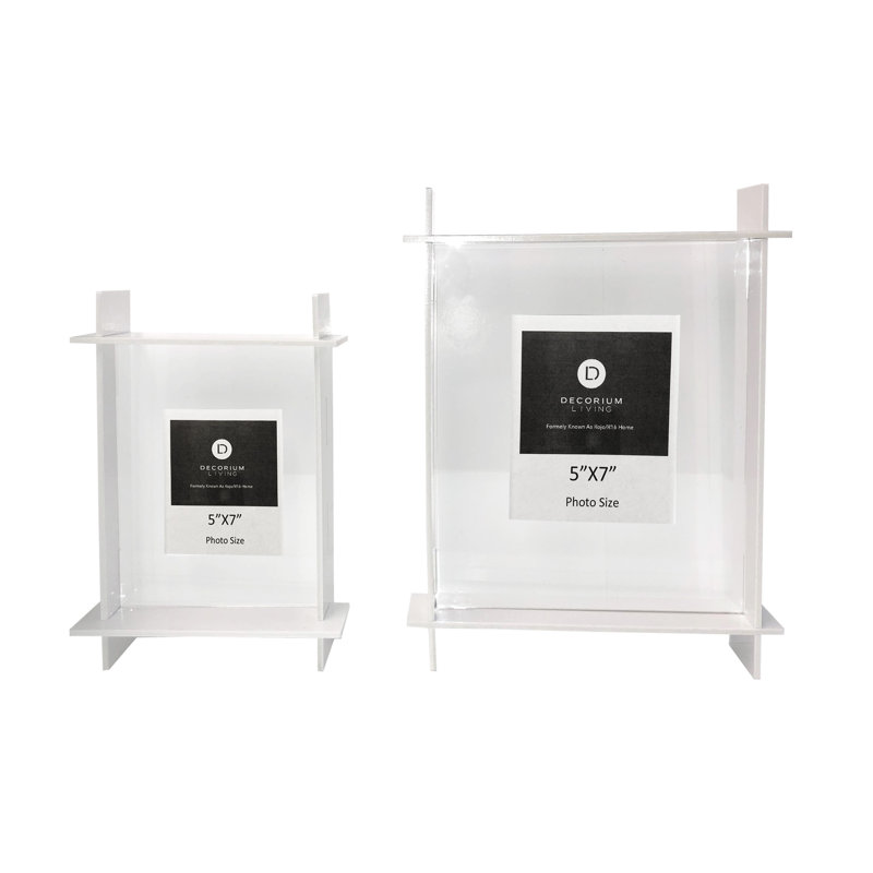 Cadre flottant en plastique néon, 8 po x 10 po, White