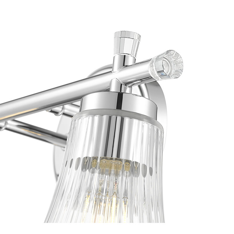 Coiffeuse Maston, H 10 po x l 16 po x P 6,75 po, Deux lumières, Chrome chrome