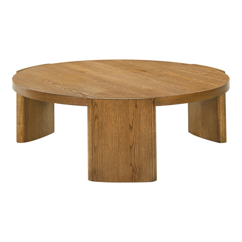 Table basse ronde en bois Blitar, Bois brun