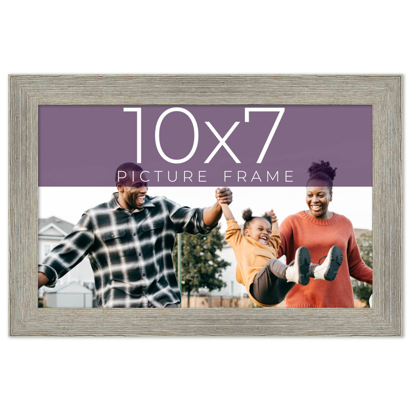 Cadre photo en bois massif Matiza, Gris, 10 po x 7 po