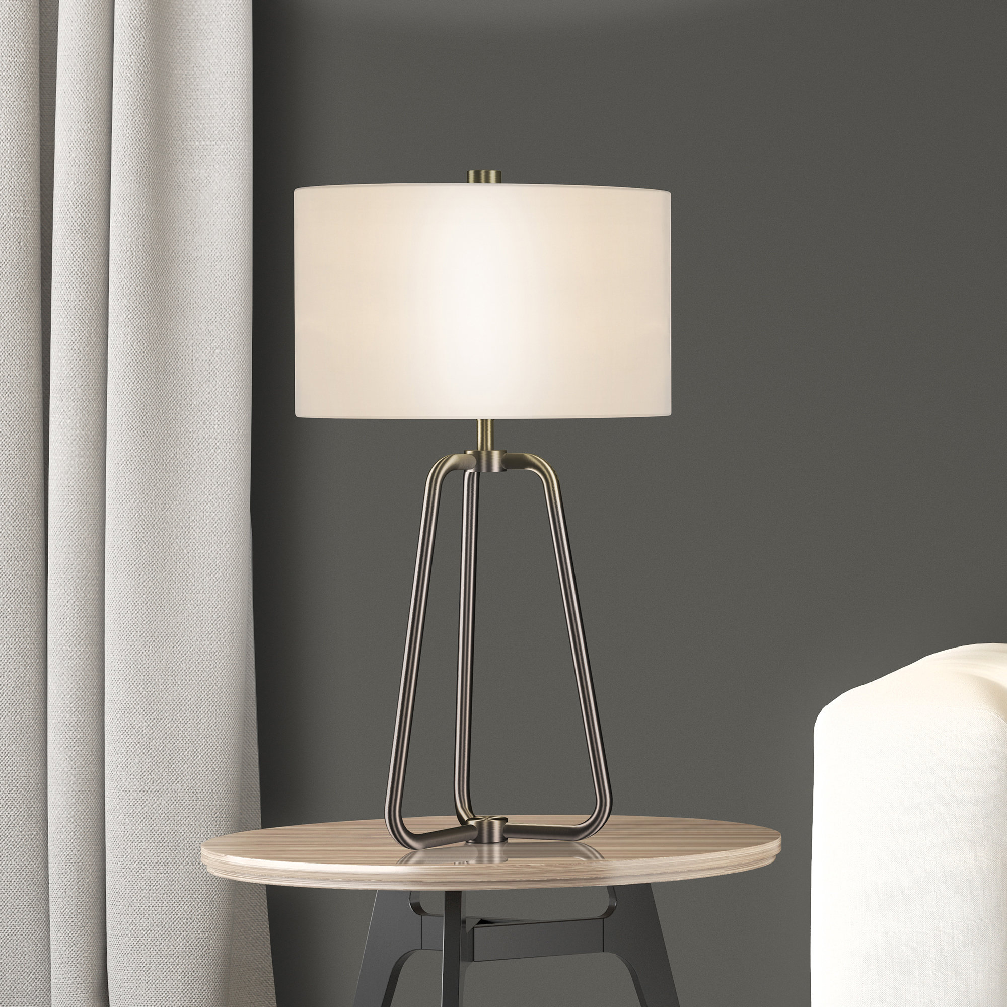 Gio Metal Table Lamp, Brushed Nickel
