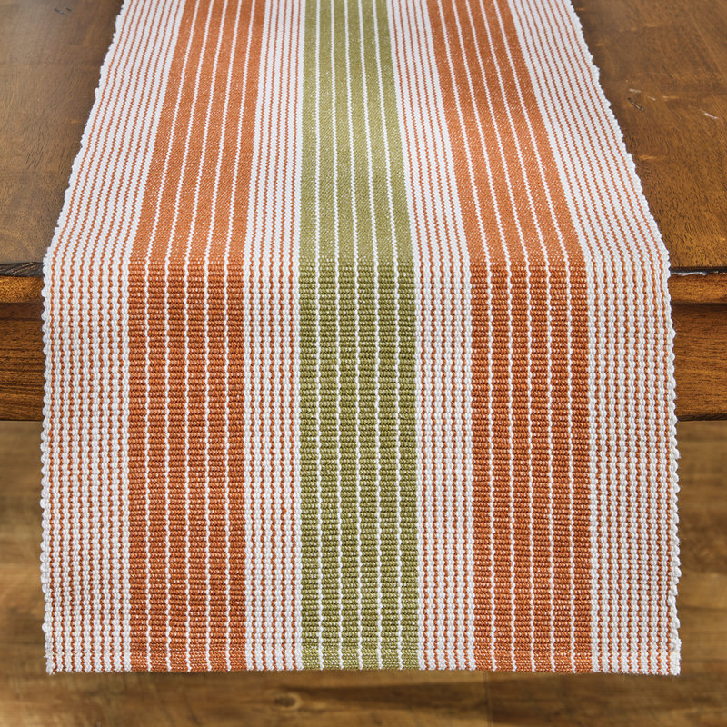  Auburn Stripe Orange Table Runner 15 Inches x 72 Inches, 72" L x 15" W