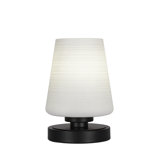 Aneka Accent Lamp Shown In Matte Black Finish With 6" Matrix Glass