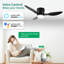 Ventilateurs de plafond encastrés intelligents de 42 po avec éclairage à distance, moteur à courant continu silencieux, ventilateur de plafond intérieur à profil bas pour l'extérieur, commande avec application Alexa Alexa, gradation, pales en ABS, 