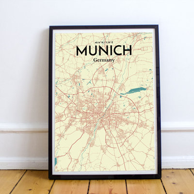 Munich City Map - No Frame Print