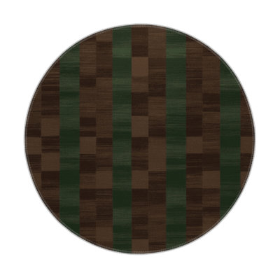 Checkered Brown Indoor and Outdoor Area Rug