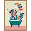 «MCM Cow in Bathaign» par Rachel Lee, 3 oiseaux, reproduction d'art sur toile encadrée-1022387184