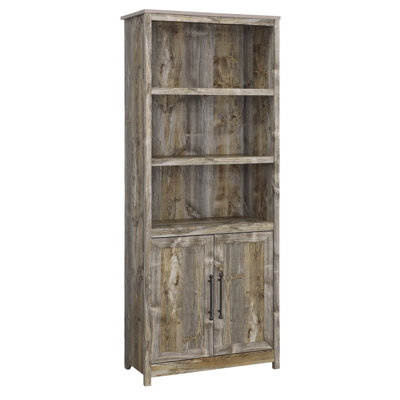Library With Doors, Brown Finish