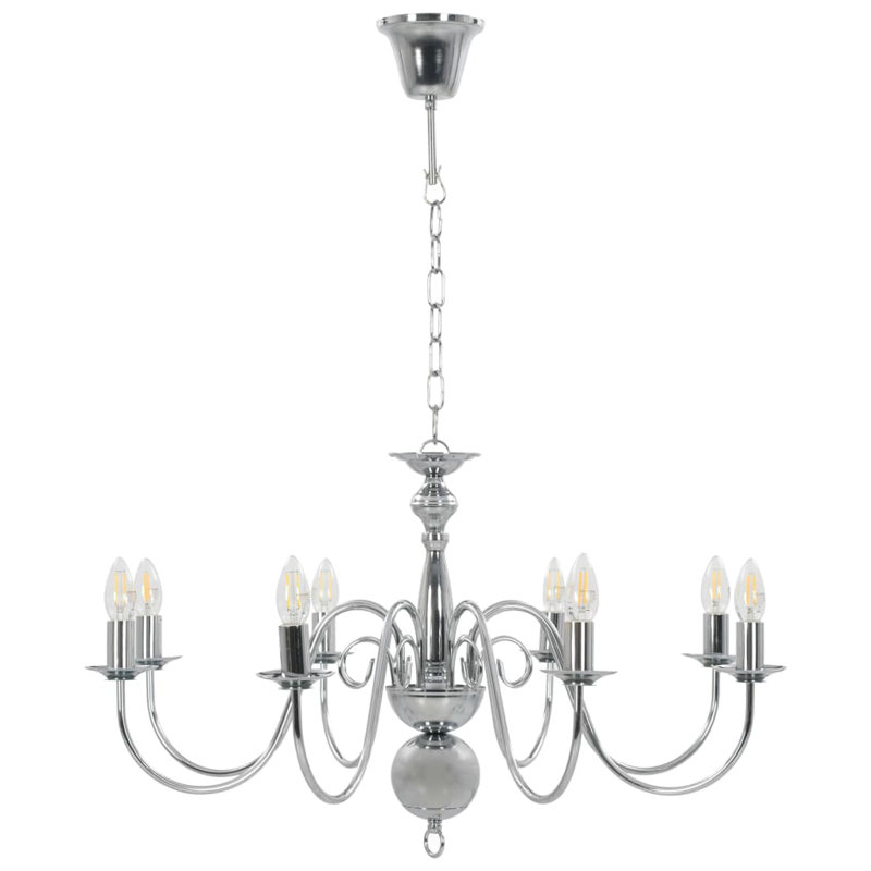 Adamski 8 - Light Chandelier Pendant, Silver