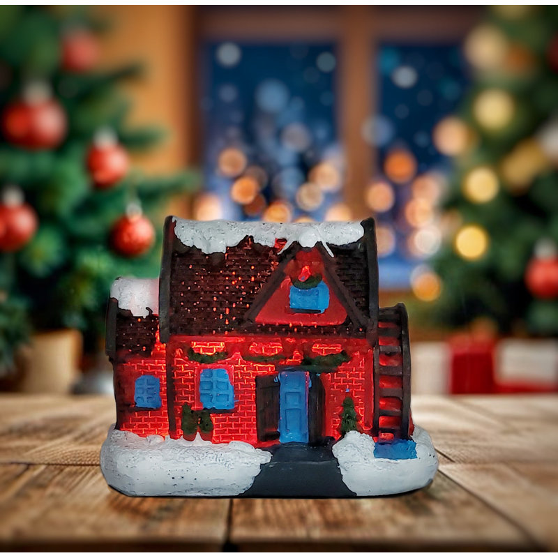 Maison rouge. Village de Noël F07-N1-1-6542-2B