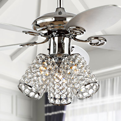 Ventilateur de plafond 42 pales en cristal 42 po avec télécommande et ensemble d'éclairage inclus Ceres