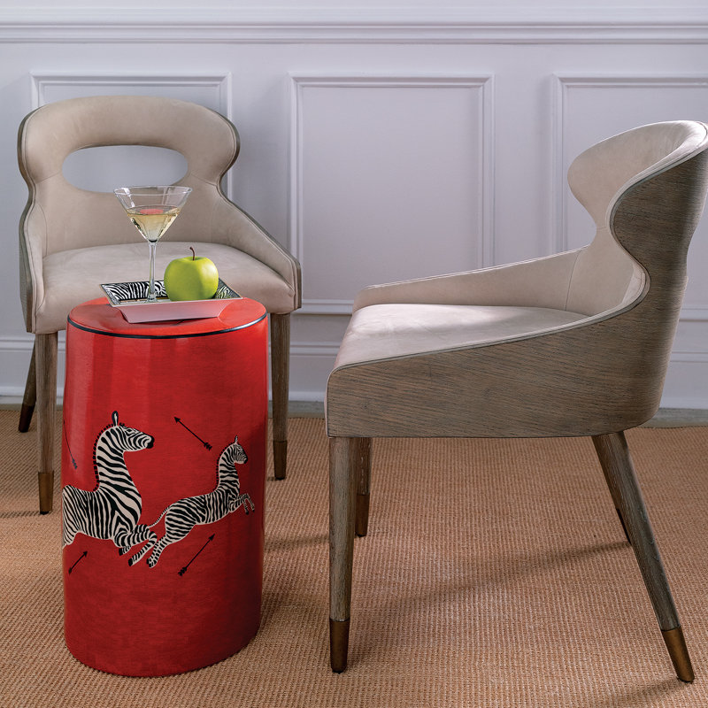 Tabouret de jardin en porcelaine Escalamandre, Rouge
