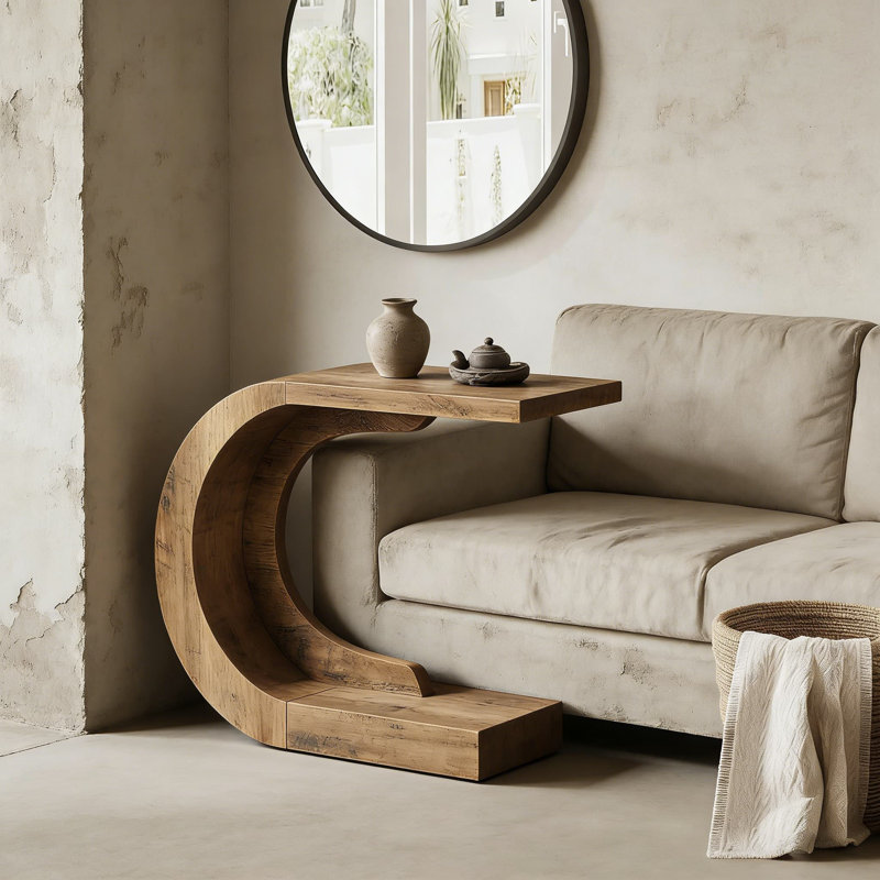 Console de style campagnard avec rangement à 2 niveaux, canapé en forme de C pour canapé derrière, table de vestibule étroite en bois pour le hall d'entrée