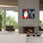 «Bright Christmas Santa Blue» par Anne Tavoletti, art mural sur toile-1607115587