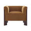 Chaise d'appoint moderne avec dossier capitonné et accoudoirs arrondis Kesten-133286599