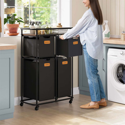 Bhargava Rolling Laundry Sorter with Handles