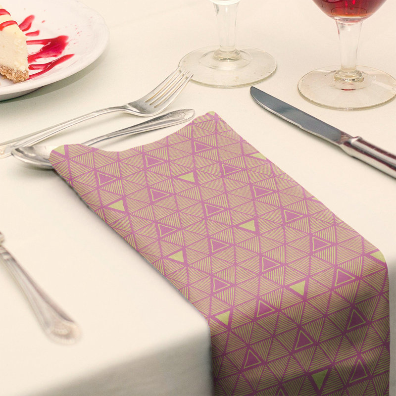 Jordao Cotton Abstract Square Napkin, Pink/Yellow, 0.1" H x 22" W x 22" D