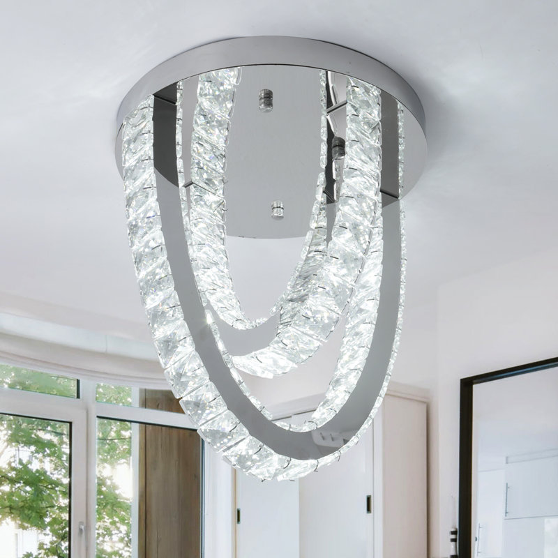 3-Light Crystal LED Chandelier, 30cm