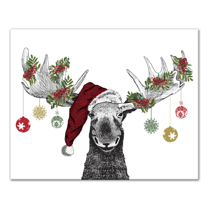 «Christmas Moose», reproduction sur toile