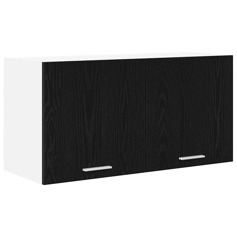 Vidaxl Hanging Cabinet With Storage Riga Artisan Oak 80 X 31 X 40 Cm, 40cm H x 80cm W x 31cm D, Black/White