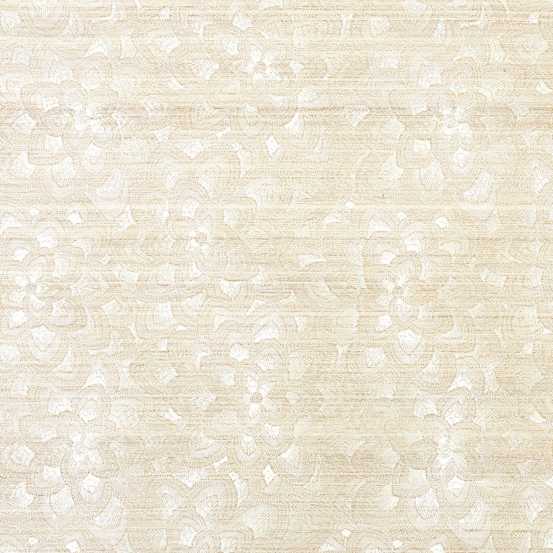 Lotus Embroidery Sisal Wallpaper
