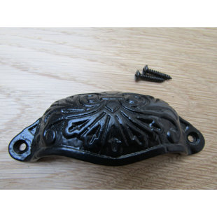 Ornate Cup Pull Handle Antique Brass