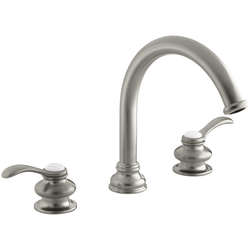 Fairfax Deck-Mount Bath Faucet Trim with Lever Handles and Traditional 8-7/8" Non-Diverter Slip-Fit Spout, Valve Not Included