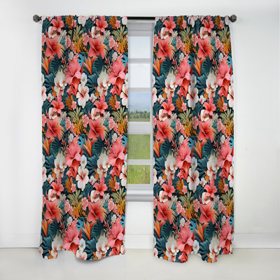 Rideau à motif floral Tropicana Whimsy