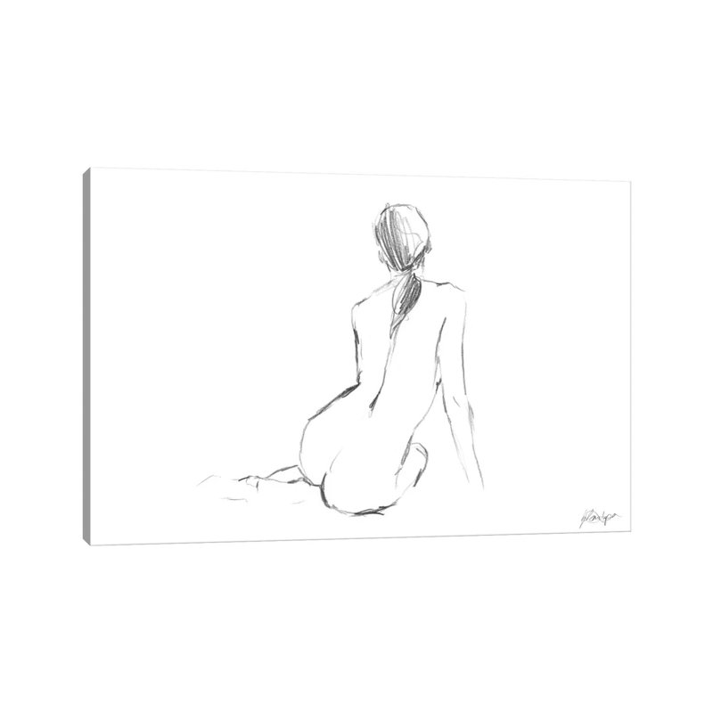 Figure contour II par Ethan Harper-impression de dessin, H 8 po x l 12 po x P 0,75 po, Toile tendue, Pas de tapis