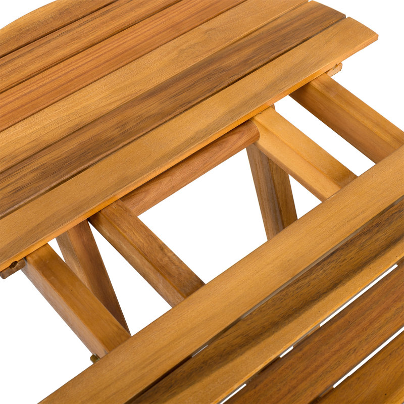 AUCUNE INSTALLATION REQUISE, PLATEAU EXTÉRIEUR EN BOIS D'ACACIA PLIABLE ET RÉGLABLE (FINITION Teck)