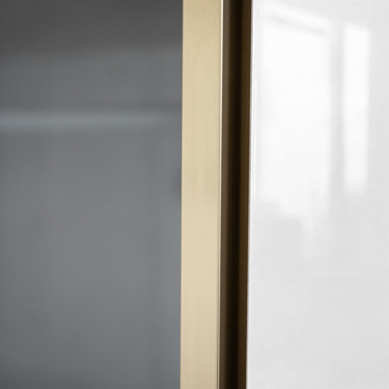 Wardrobe, LED included, Handleless opening system, white/ white gloss