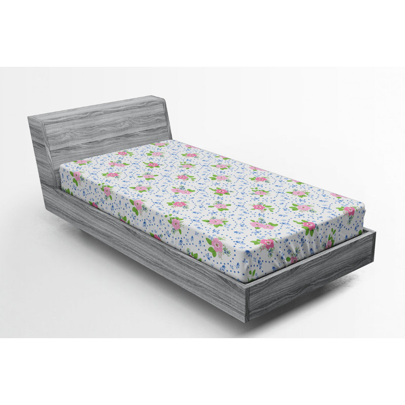 Microfiber Floral Fitted Sheet, Twin XL Fitted Sheet