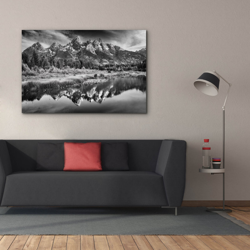 «Teton Reflections» par Rick Berk, art mural sur toile, H 40 po x l 60 po x P 1,5 po